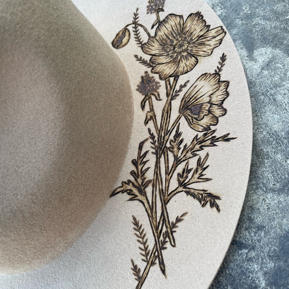 Rustic Revival Custom Brown Floral Western Hat - Picture 5 of 7